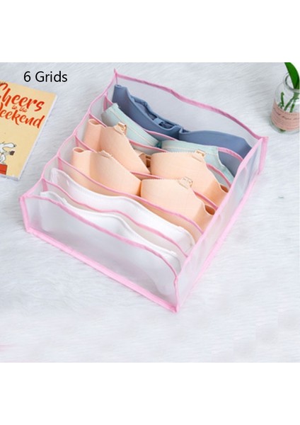 Pembe-6 Izgara Stili Yeni Iç Çamaşırı Sutyen Organizatör Saklama Kutusu Bölmeleri ile Çekmece Dolap Organizatörleri Kutuları Iç Çamaşırı Atkı Çorap Sutyen Sıcak Satış (Yurt Dışından) fiyatları