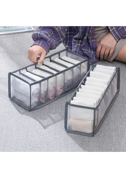 Gri 7 Izgara Stili Izgaralar Iç Çamaşırı Çorap Sutyen Ayırıcı Saklama Kutusu Dolap Çekmece Organizatör Yatak Odası Dolap Ayrı Iç Çamaşırı Saklama Kutusu (Yurt Dışından) modelleri