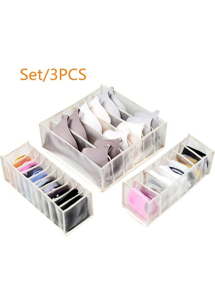 Ms Stili 6-10 Hücre 3pcgardırop Iç Çamaşırı Eşarp Çorap Sutyen Ayrılmış Kutu Iç Çamaşırı Çorap Saklama Kutusu Çekmece Bölmesi Yıkanabilir Ev Depolama Rafı (Yurt Dışından) fiyatları