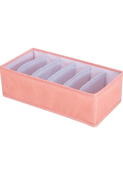 Pembe 6 Izgara Stili Izgara Iç Çamaşırı Saklama Kutusu Dolap Dolap Külot Için Katlanabilir Kumaş Sutyen Organizatör Çorap Depolama Organizatör Toz Geçirmez (Yurt Dışından)