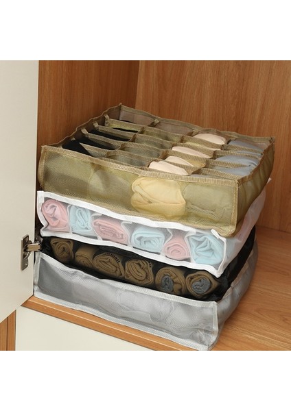 Gri 33X33X9 Stili Dolap Organizatör Iç Çamaşırı Çorap Ev Kabine Bölücü Saklama Kutusu Giysiler Için Depolama Organizatör Katlanabilir Çekmece Organizatör (Yurt Dışından)