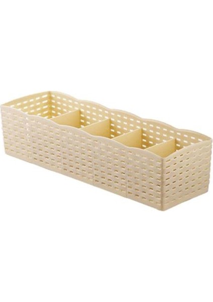 Bej Tarzı 5 Izgara Çorap Iç Çamaşırı Depolama Sepeti Dolap Düzenleyici Kutusu Havlu Konteyner Düzenleyici Kutusu Ev Depolama Almacenamiento Ropa (Yurt Dışından)