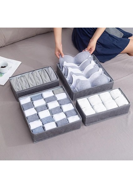 6 Izgara Koyu Yeşil Stili Yeni Katlanabilir Iç Çamaşırı Çekmece Organizatörleri Bölücüler Dolap Dresser Giysi Saklama Organizatör Kutusu Sütyen Atkılar Kravatlar Çorap Kutuları (Yurt Dışından) indirimleri