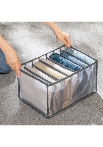 No.3 Tarzı 25X32X17CM-6IZGARA Izgaralar Saklama Kutuları Oda Düzenleyici Katlanabilir Çekmece Ev Organizasyonu Dolap Dolap Giysi Bölmesi Kutusu Pantolon Depolama (Yurt Dışından)
