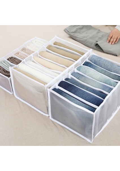 Siyah 17X36X12 Stili 7 Izgara Kot Saklama Kutusu Dolap Gardırop Giysi Bölmesi Kutuları Çekmece Kot Çorap Ayırma Organizatör Pantolon Depolama (Yurt Dışından) fiyatları