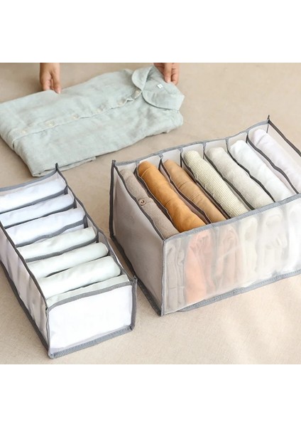 Siyah 17X36X12 Stili 7 Izgara Kot Saklama Kutusu Dolap Gardırop Giysi Bölmesi Kutuları Çekmece Kot Çorap Ayırma Organizatör Pantolon Depolama (Yurt Dışından) modelleri