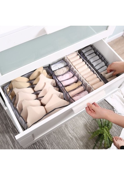SN0352 Stili Iç Çamaşırı Saklama Kutusu Katlanabilir Çekmece Organizatör Iç Çamaşırı Çorap Şort Sutyen Ev Dolabı Giysi Organizatörleri Yıkanabilir (Yurt Dışından)