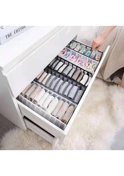 Beyaz 7 Izgara Stili Iç Çamaşırı Sutyen Organizatör Saklama Kutusu Çekmece Dolap Organizatörleri Bölücü Kutular Iç Çamaşırı Atkılar Çorap Sutyen Ev Aletleri (Yurt Dışından) fiyatları