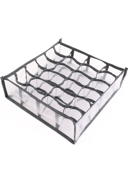 Gri 24 Izgara Stili Katlanır Iç Giyim Saklama Kutusu, Iç Çamaşır Çekmece Bölücüler Külot, Çorap, Külot Için Giysi Organizatör Seti Yeni Moda (Yurt Dışından)