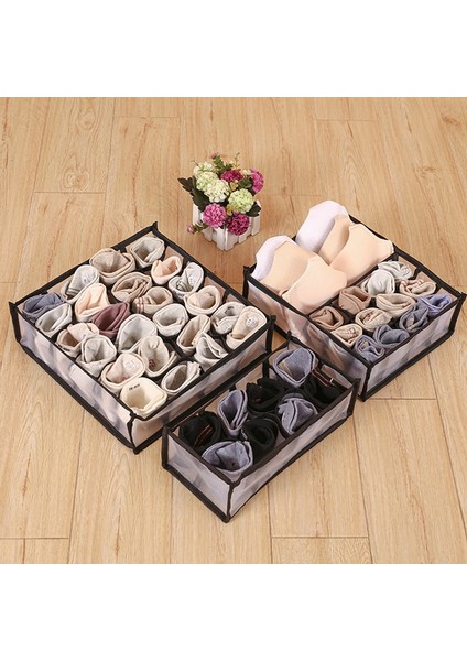 Gri 24 Izgara Stili Katlanır Iç Giyim Saklama Kutusu, Iç Çamaşır Çekmece Bölücüler Külot, Çorap, Külot Için Giysi Organizatör Seti Yeni Moda (Yurt Dışından) fiyatları