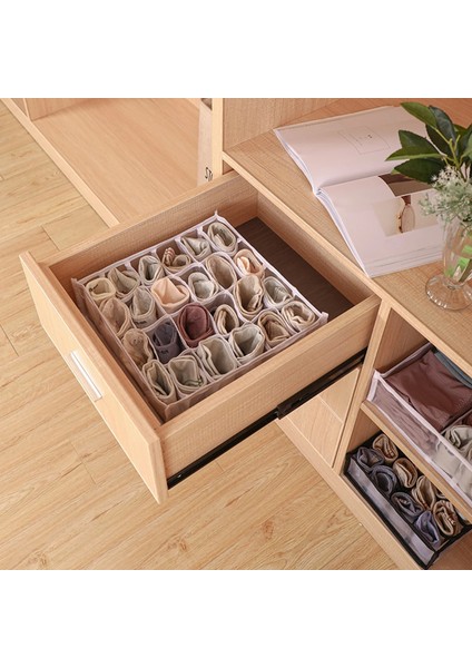 Gri 24 Izgara Stili Katlanır Iç Giyim Saklama Kutusu, Iç Çamaşır Çekmece Bölücüler Külot, Çorap, Külot Için Giysi Organizatör Seti Yeni Moda (Yurt Dışından) fırsatları