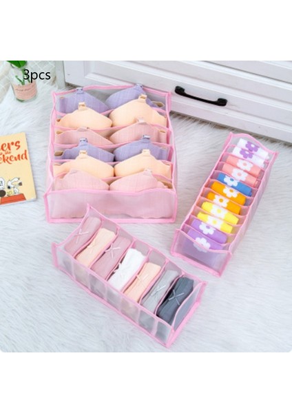 Pembe Stil 11 Izgara 1 Adet Katlanabilir Iç Çamaşırı Depolama Organizatör Kutusu Çorap Eşarp Sutyen Izgara Dolap Çekmece Organizatör Katlanabilir Dolap Kumaş Konteyner (Yurt Dışından)
