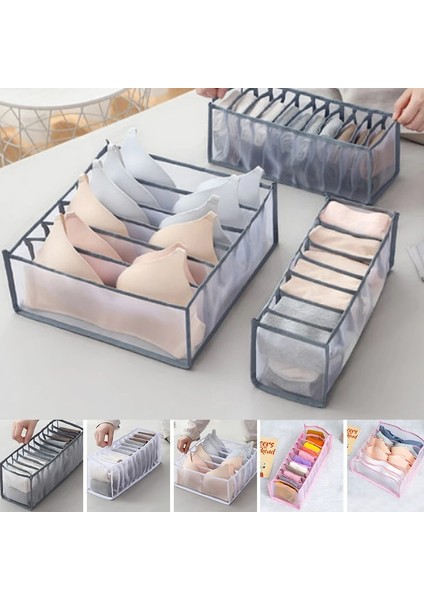 Pembe Stil 11 Izgara 1 Adet Katlanabilir Iç Çamaşırı Depolama Organizatör Kutusu Çorap Eşarp Sutyen Izgara Dolap Çekmece Organizatör Katlanabilir Dolap Kumaş Konteyner (Yurt Dışından) fırsatları