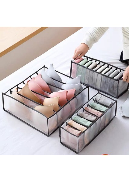 7 Izgara Gri S Stili Iç Giyim Sutyen Organizatör Saklama Kutusu Çekmece Klozet Organizatörleri Iç Giyim Atkılar Için Bölücü Kutular Çorap Sutyen Organizatör Çekmeceleri (Yurt Dışından) indirimleri