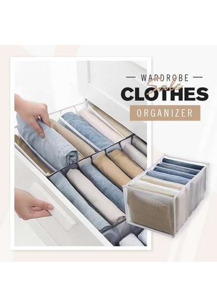 Gri Stil 1 Adet 32X25X17CM Kot Bölmesi Saklama Kutusu Dolap Gardırop Elbise Çekmecesi Örgü Ayırma Organizatör Kutuları Istifleme Katlanabilir Çekmece Organizatörü (Yurt Dışından)