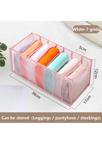 B-Pembe-7 Izgara Stili Kot Bölmesi Saklama Kutusu Dolap Elbise Çekmecesi Örgü Ayırma Kutusu Istifleme Pantolon Çekmece Bölücü Yıkanabilir Ev Organizatör (Yurt Dışından) fiyatları