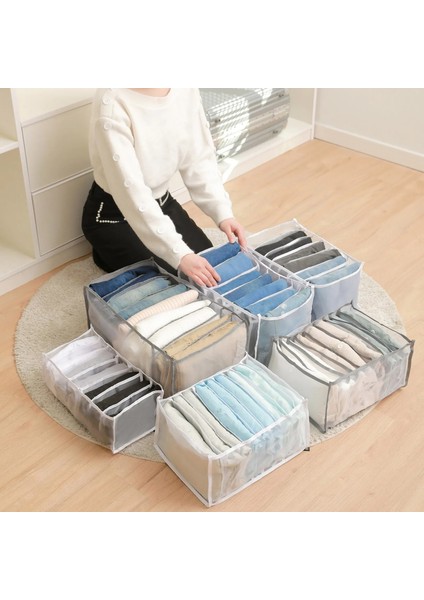 B-Pembe-7 Izgara Stili Kot Bölmesi Saklama Kutusu Dolap Elbise Çekmecesi Örgü Ayırma Kutusu Istifleme Pantolon Çekmece Bölücü Yıkanabilir Ev Organizatör (Yurt Dışından) modelleri