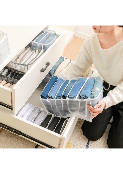 B-Pembe-7 Izgara Stili Kot Bölmesi Saklama Kutusu Dolap Elbise Çekmecesi Örgü Ayırma Kutusu Istifleme Pantolon Çekmece Bölücü Yıkanabilir Ev Organizatör (Yurt Dışından) indirimleri
