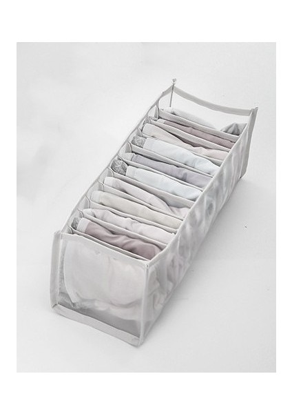 Gri Tarzı 11 Izgara Örgü Sutyen Saklama Kutuları Iç Giyim Çekmecesi Naylon Ev Çok Bit Bölücü Organizatör Dolap Katlanır Kravatlar Çorap Şort (Yurt Dışından)