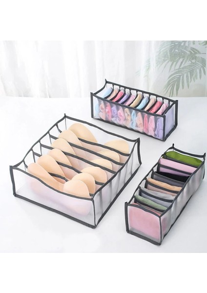 Gri Tarzı 11 Izgara Örgü Sutyen Saklama Kutuları Iç Giyim Çekmecesi Naylon Ev Çok Bit Bölücü Organizatör Dolap Katlanır Kravatlar Çorap Şort (Yurt Dışından) fiyatları
