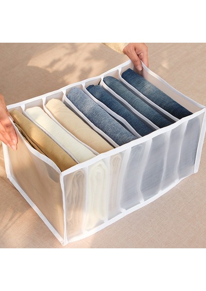 Grey 7 Grids Style Kot Saklama Kutuları Yurt Klozet Organizatör Iç Çamaşırı Pantolon Ev Kabine Katlanabilir Pantolon Bölmeli Bölme Kutusu (Yurt Dışından)