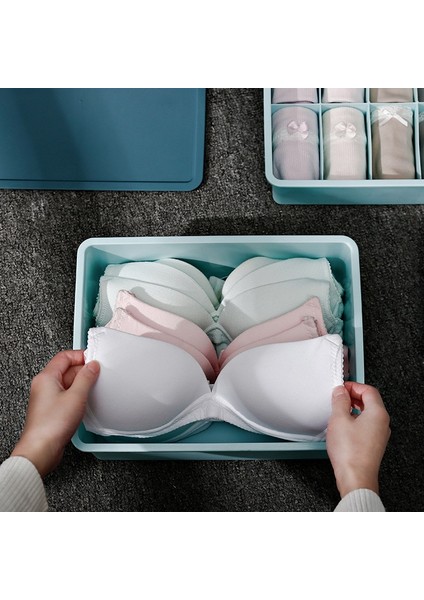 Ordu Yeşili Tarzı Hooqıct Kadın Iç Çamaşırı Organizatör Katlanır Kravatlar Çorap Şort Sutyen Depolama Dolap Çekmece Organizatör Kutusu Plastik Saklama Kutusu (Yurt Dışından) fırsatları