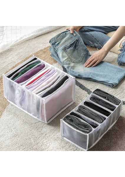 E 32X25X17CM Stili Kot Bölmesi Saklama Kutusu Dolap Elbise Çekmecesi Örgü Ayırma Kutusu Istifleme Pantolon Çekmece Bölücü Yıkanabilir Ev Organizatör (Yurt Dışından)