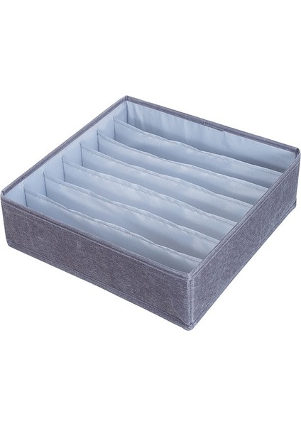 Gri 7 Izgara Stili Izgara Iç Çamaşırı Saklama Kutusu Dolap Dolap Külot Için Katlanabilir Kumaş Sutyen Organizatör Çorap Depolama Organizatör Toz Geçirmez (Yurt Dışından)