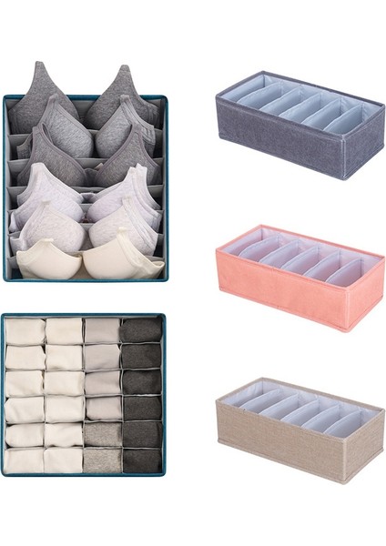 Gri 7 Izgara Stili Izgara Iç Çamaşırı Saklama Kutusu Dolap Dolap Külot Için Katlanabilir Kumaş Sutyen Organizatör Çorap Depolama Organizatör Toz Geçirmez (Yurt Dışından) fiyatları