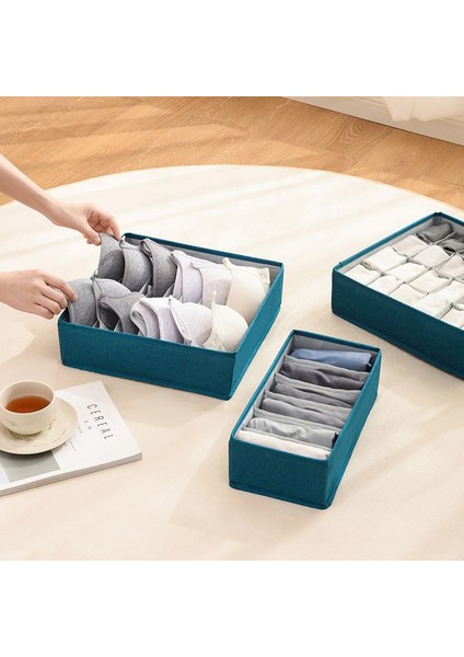 Gri 7 Izgara Stili Izgara Iç Çamaşırı Saklama Kutusu Dolap Dolap Külot Için Katlanabilir Kumaş Sutyen Organizatör Çorap Depolama Organizatör Toz Geçirmez (Yurt Dışından) indirimleri