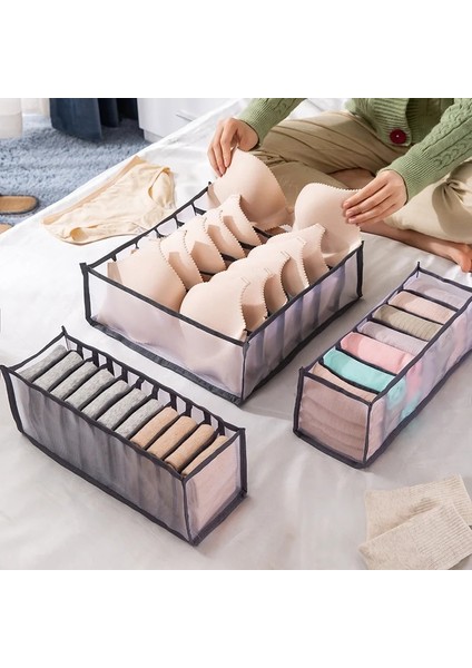 Pembe 11 Izgara Stili Iç Çamaşırı Saklama Kutusu Yurt Klozet Organizatörü Çorap Sutyen Giysileri Için Katlanabilir Çekmece Bölücü Kutuları 7 Izgaralar Iç Çamaşırı Organizatörü (Yurt Dışından) modelleri