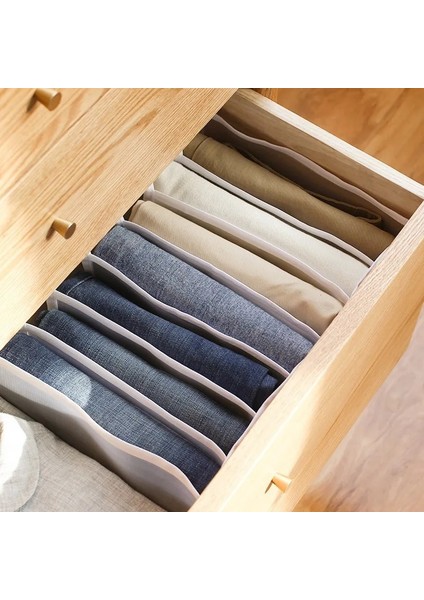 1 Adet Büyük Boy 9gri Tarzı Kot Giysi Bölücü Saklama Kutusu Dolap Çekmece Kalın Pantolon Kazak Iç Çorap Örgü Ayırma Kutuları Yıkanabilir Organizatör Çanta (Yurt Dışından) indirimleri
