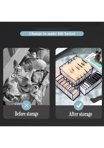 Bej 8 Izgara Stili Iç Çamaşırı Sutyen Organizatör Çekmece Dolap Bölücü Kutular Atkılar Dresser Giysi Çorap Katlanabilir Ev Ayrılmış Saklama Kutusu (Yurt Dışından) modelleri