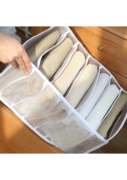 Pink T-Shirt Storage Style 2021 New Sock Pants Organizer Storage Box Drawer Closet Organizers Divider Boxes For Scarves Socks Bra 7 Grids (Yurt Dışından) fırsatları