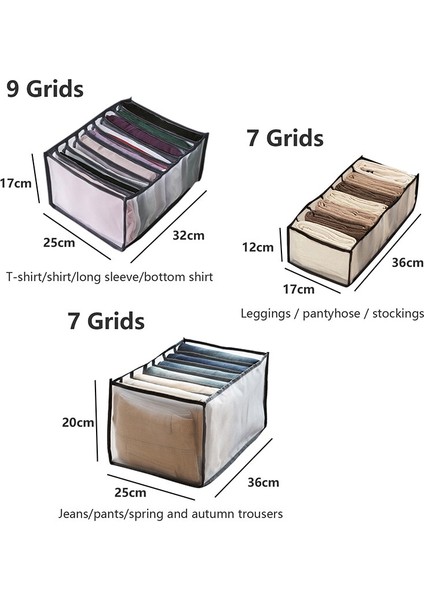 A-Bej 7 Izgara Stili Çorap Için Yurt Klozet Organizatörü Ev Ayrılmış Iç Çamaşırı Saklama Kutusu 7 Izgaralar Kot Sutyen Organizatörü Katlanabilir Çekmece Organizatörü (Yurt Dışından) indirimleri