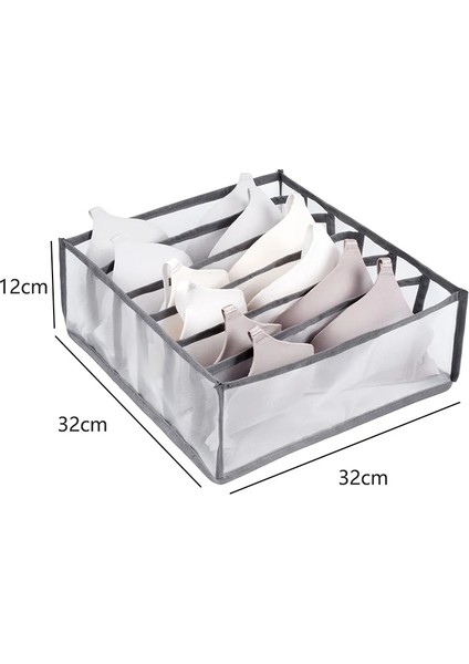 Gri 6 Izgara Stili Closet Organizer Storage Box Foldable Underwear Organizers Storage Dividers Drawer Organizer Socks 7 Grids Box For Clothes (Yurt Dışından) fiyatları