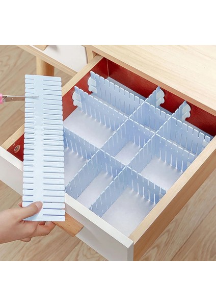 Mavi Stil 4 Adet Dıy Ayarlanabilir Çekmeceler Fıçı Tahtası Bölücüler Plastik Yerden Tasarruflu Bölme Kombinasyon Kurulu Dolap Dolap Saklama Kutusu (Yurt Dışından)