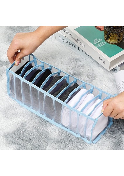 Mavi 11 Izgara Stili Yeni Iç Çamaşırı Sutyen Organizatör Saklama Kutusu 2 Renkler Çekmece Dolap Organizatörleri Kutuları Iç Çamaşırı Atkı Çorap Sutyen Sıcak Satış (Yurt Dışından)