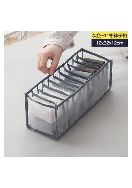 Gri 11 Izgara Stili New Large Clothing Storage Box, A Foldable 7-Compartment Large-Capacity Jeans T-Shirt Storage Box For Storing Jeans And T-Shirts (Yurt Dışından) fiyatları