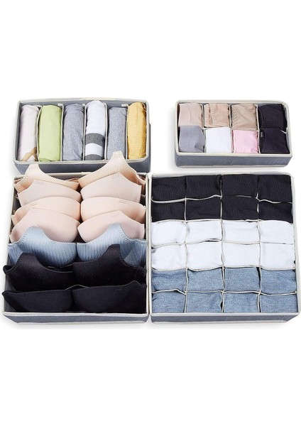 Çikolata Tarzı 6 Izgara Iç Çamaşırı Çekmece Organizatör 4 Takım Katlanabilir Iç Çamaşırı Çekmece Organizatör ve Giyinmek Için Dolap Bölücüler Saklama Kutusu Çorap Iç Çamaşırı (Yurt Dışından) modelleri