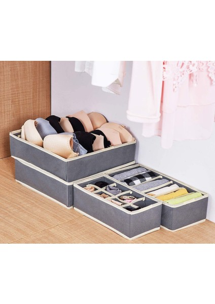 Çikolata Tarzı 6 Izgara Iç Çamaşırı Çekmece Organizatör 4 Takım Katlanabilir Iç Çamaşırı Çekmece Organizatör ve Giyinmek Için Dolap Bölücüler Saklama Kutusu Çorap Iç Çamaşırı (Yurt Dışından) fırsatları