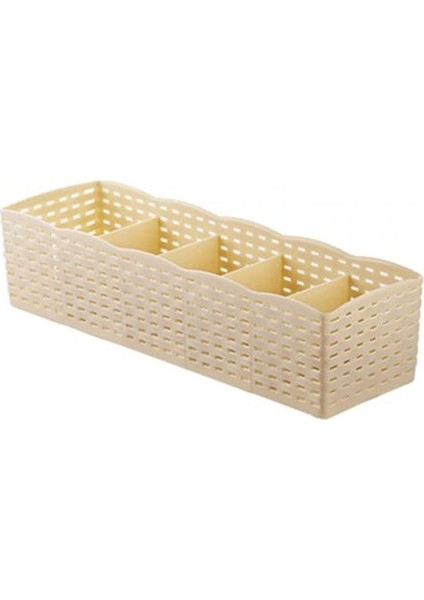 Bej Tarzı 5 Izgara Çorap Iç Çamaşırı Depolama Sepeti Dolap Organizatör Kutusu Havlu Konteyner Çamaşır Sepeti Çeşitli Eşyalar Iç Çamaşırı Saklama Kutusu (Yurt Dışından)