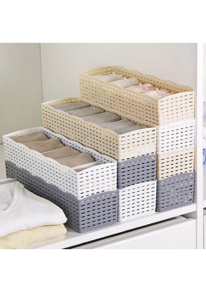 Bej Tarzı 5 Izgara Çorap Iç Çamaşırı Depolama Sepeti Dolap Organizatör Kutusu Havlu Konteyner Çamaşır Sepeti Çeşitli Eşyalar Iç Çamaşırı Saklama Kutusu (Yurt Dışından) modelleri