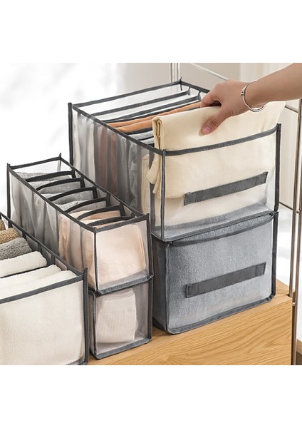 GRI36X17X12CM Tarzı Kot Saklama Kutuları Klozet Organizatörü Katlanabilir Iç Çamaşır Organizatörleri Pantolon Depolama Bölmeleri Çekmece Organizatörü Gardırop Organizatörü (Yurt Dışından)