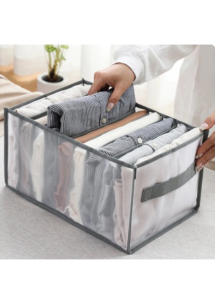 GRI36X17X12CM Tarzı Kot Saklama Kutuları Klozet Organizatörü Katlanabilir Iç Çamaşır Organizatörleri Pantolon Depolama Bölmeleri Çekmece Organizatörü Gardırop Organizatörü (Yurt Dışından) fırsatları