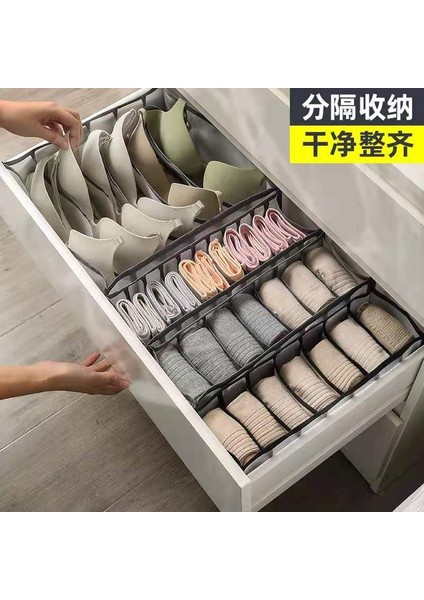 7 Izgara Gri Stil Iç Çamaşırı Sutyen Organizatör Saklama Kutusu Çekmece Klozet Organizatörleri Iç Giyim Atkılar Için Bölücü Kutular Çorap Sutyen Bölücü Kutular (Yurt Dışından) modelleri