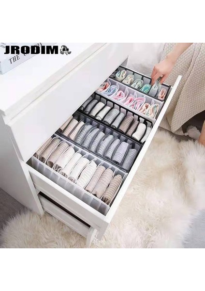 7 Izgara Gri Stil Iç Çamaşırı Sutyen Organizatör Saklama Kutusu Çekmece Klozet Organizatörleri Iç Giyim Atkılar Için Bölücü Kutular Çorap Sutyen Bölücü Kutular (Yurt Dışından) indirimleri