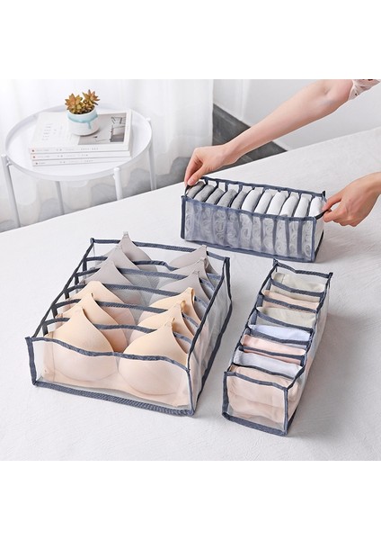 Bej 7 Grıd Stili Iç Çamaşırı Sutyen Organizatör Saklama Kutusu 3 Renkler Çekmece Dolap Organizatörleri Kutuları Iç Çamaşırı Atkı Çorap Sutyen Dropship (Yurt Dışından) modelleri