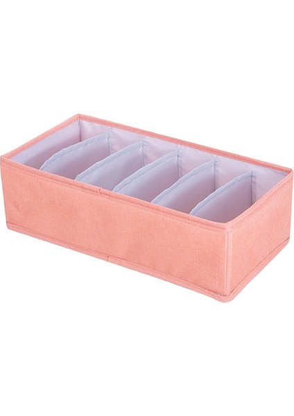 6 Hücreli Pembe Stil Iç Çamaşırı Sıralama Kutusu Kumaş Iç Çamaşırı Sutyen Saklama Kutusu Külotlu Çorap Bölmesi Saklama Kutusu Çekmece Organizatör Ev Depolama (Yurt Dışından)
