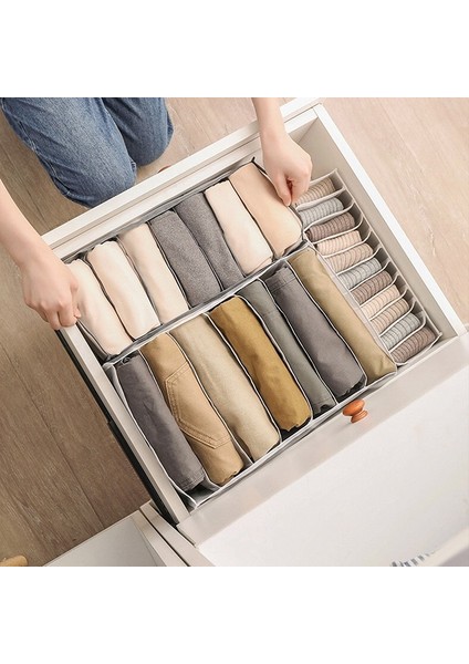 Tayt 7grids Tarzı Siyah Giysi Bölmesi Saklama Kutusu Dolap Kot Tayt T-Shirt Depolama Çekmecesi Katlanabilir Iç Çamaşırı Sütyen Külot Çorap Organizatör (Yurt Dışından) indirimleri
